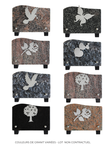 LOT DE 8 PLAQUES GRANIT 11X16CM DECOR INOX 