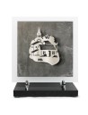 PLAQUE EN GRES CERAME + MOTIF INOX 24X24CM VILLAGE
