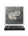 PLAQUE EN GRES CERAME + MOTIF INOX 24X24CM PETANQUE