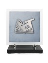 PLAQUE EN GRES CERAME + MOTIF INOX 24X24CM LIVRE