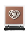 PLAQUE EN GRES CERAME + MOTIF INOX 24X24CM COEUR