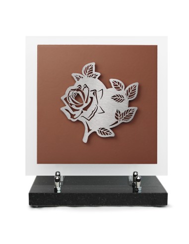 PLAQUE EN GRES CERAME + MOTIF INOX 24X24CM COEUR
