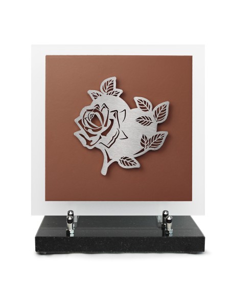 PLAQUE EN GRES CERAME + MOTIF INOX 24X24CM COEUR