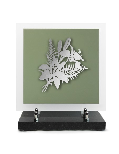 PLAQUE EN GRES CERAME + MOTIF INOX 24X24CM LYS