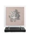 PLAQUE EN GRES CERAME + MOTIF INOX 24X24CM ROSE