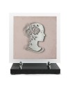 PLAQUE EN GRES CERAME + MOTIF INOX 24X24CM FEMME