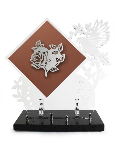 PLAQUE EN GRES CERAME + MOTIF INOX 35X39CM 