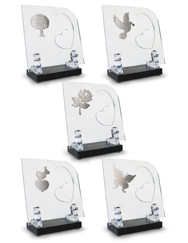 LOT DE 5 PLAQUES ALTUGLAS 19X19 DECOR INOX