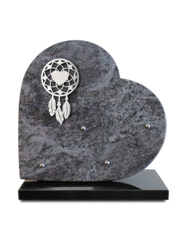 PLAQUE GRANIT COEUR 30X30 INOX ATTRAPE-REVE