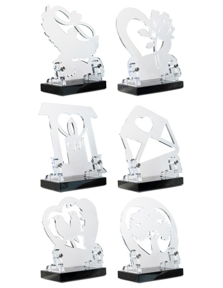 LOT DE 6 PLAQUES ALTUGLAS 19X19CM MOTIF DECOUPE