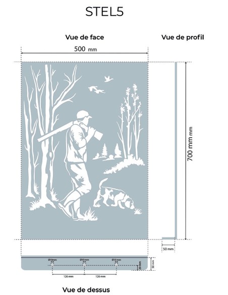 STELE ARBRE DECOUPE INOX 4MM MONULENT FUNERAIRE & CINERAIRE 500X700MM