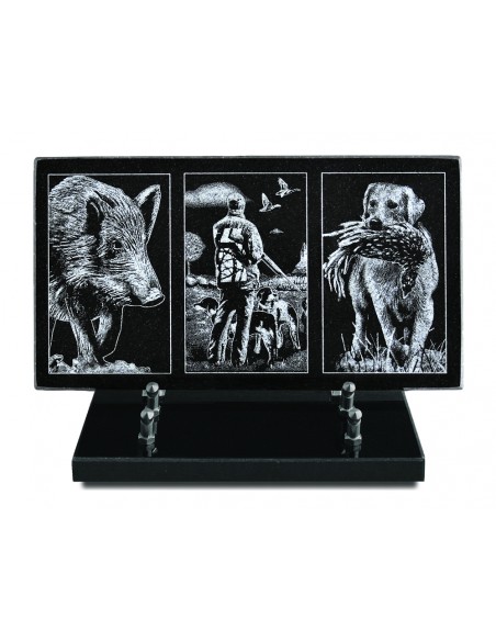 PLAQUE GRANIT 15X28 GRAVURE LASER - CHASSE