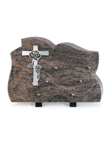 PLAQUE GRANIT 25X35 INOX CROIX
