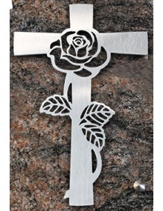 PLAQUE GRANIT 25X35 INOX CROIX 2