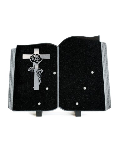 PLAQUE GRANIT LIVRE 25X35CM INOX CROIX