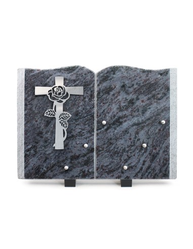 PLAQUE GRANIT LIVRE 25X35CM INOX CROIX