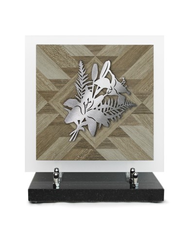 PLAQUE EN GRES CERAME + MOTIF INOX...