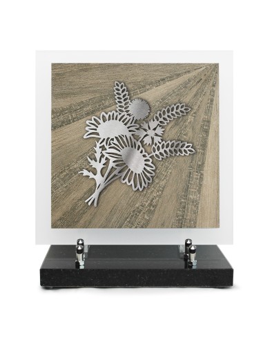 PLAQUE EN GRES CERAME + MOTIF INOX...