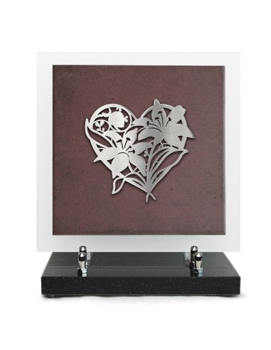 PLAQUE EN GRES CERAME + MOTIF INOX...