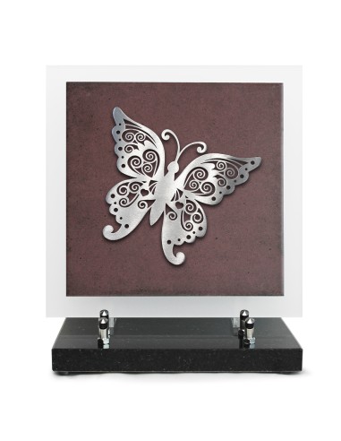PLAQUE EN GRES CERAME + MOTIF INOX...