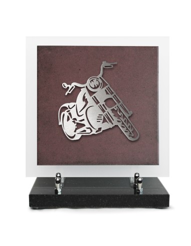 PLAQUE EN GRES CERAME + MOTIF INOX...