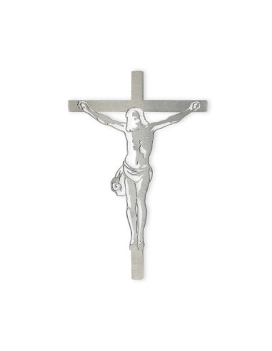 CHRIST SUR CROIX INOX BROSSE 4MM -...