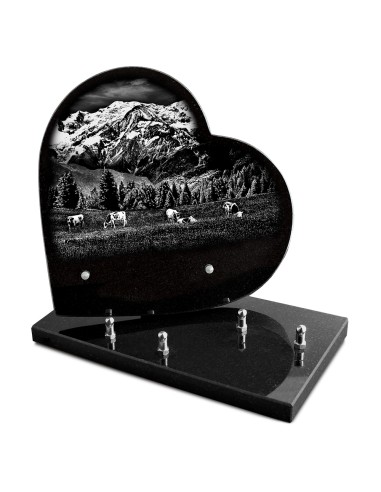 PLAQUE GRANIT COEUR 26X26 GRAVURE...