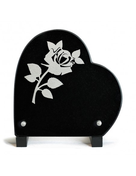PLAQUE GRANIT COEUR 18X18CM DECOR INOX