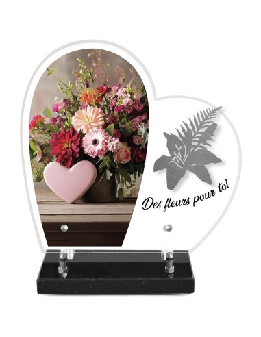 PLAQUE ALTU IMPRIMEE COEUR S/SOCLE...