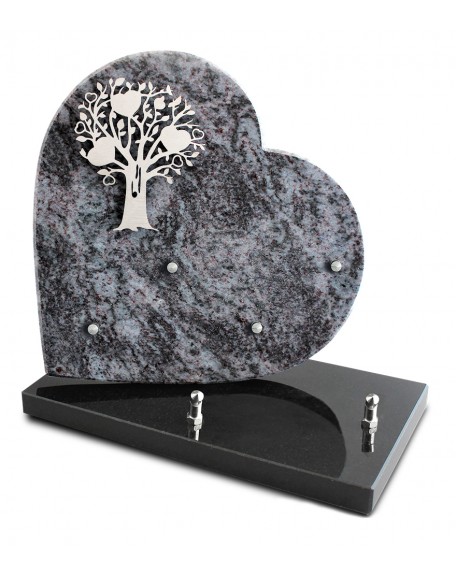 PLAQUE GRANIT COEUR 26X26 INOX ARBRE