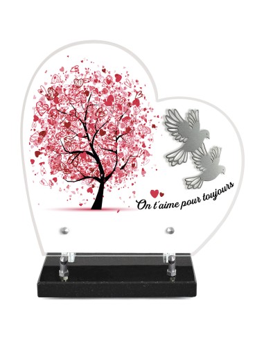 PLAQUE ALTU IMPRIMEE COEUR S/SOCLE...