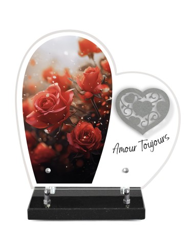 PLAQUE ALTU IMPRIMEE COEUR S/SOCLE...