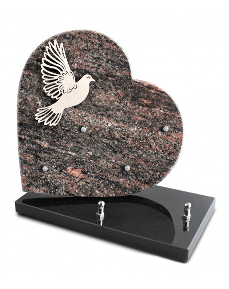 PLAQUE GRANIT COEUR 26X26 INOX COLOMBE