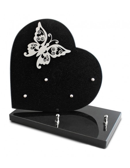 PLAQUE GRANIT COEUR 26X26 INOX PAPILLON