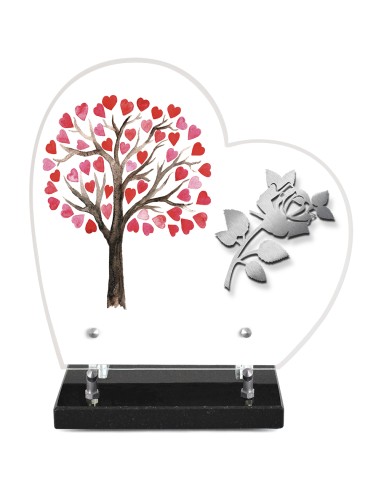 PLAQUE ALTU IMPRIMEE COEUR S/SOCLE...