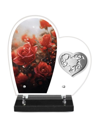 PLAQUE ALTU IMPRIMEE COEUR S/SOCLE...