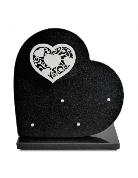 PLAQUE GRANIT COEUR 30X30 INOX COEUR
