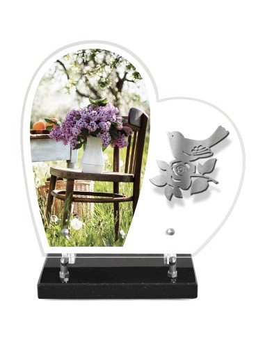 PLAQUE ALTU IMPRIMEE COEUR S/SOCLE...