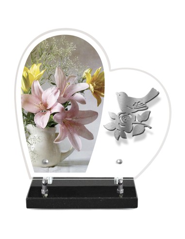 PLAQUE ALTU IMPRIMEE COEUR S/SOCLE...
