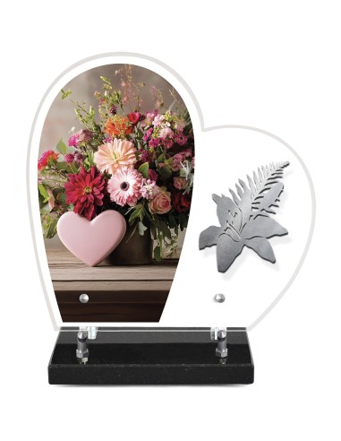 PLAQUE ALTU IMPRIMEE COEUR S/SOCLE...