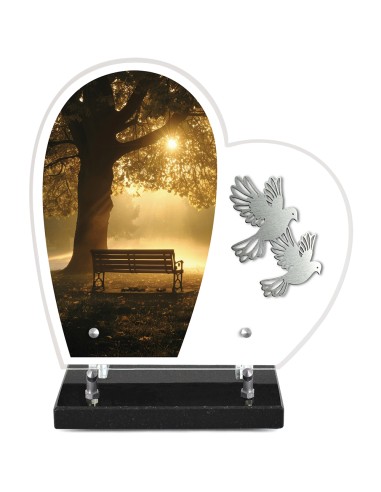 PLAQUE ALTU IMPRIMEE COEUR S/SOCLE...