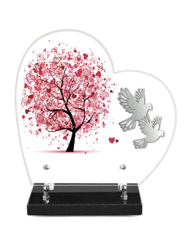 PLAQUE ALTU IMPRIMEE COEUR S/SOCLE...