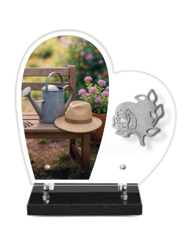 PLAQUE ALTU IMPRIMEE COEUR S/SOCLE...