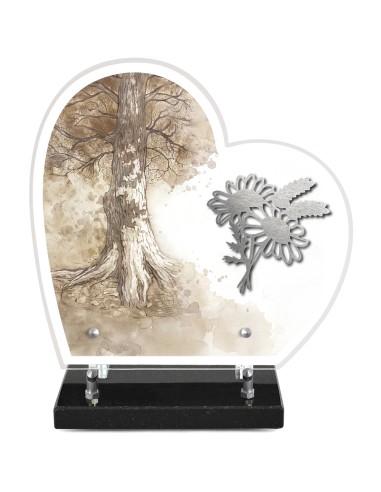 PLAQUE ALTU IMPRIMEE COEUR S/SOCLE...