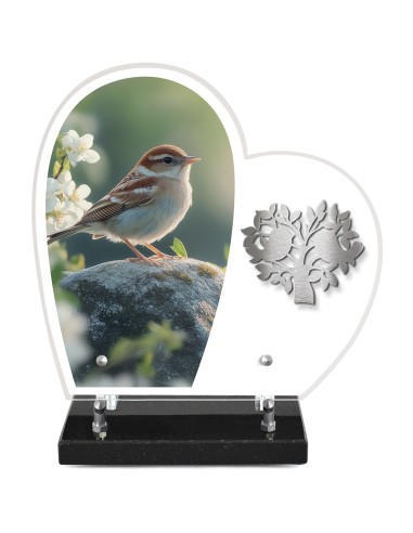 PLAQUE ALTU IMPRIMEE COEUR S/SOCLE...