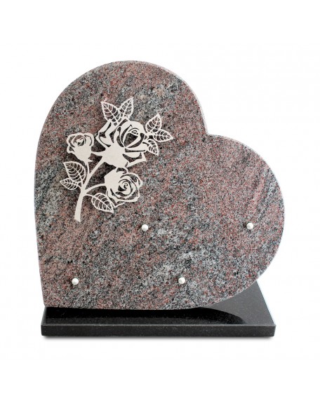 PLAQUE GRANIT COEUR 30X30 INOX ROSE