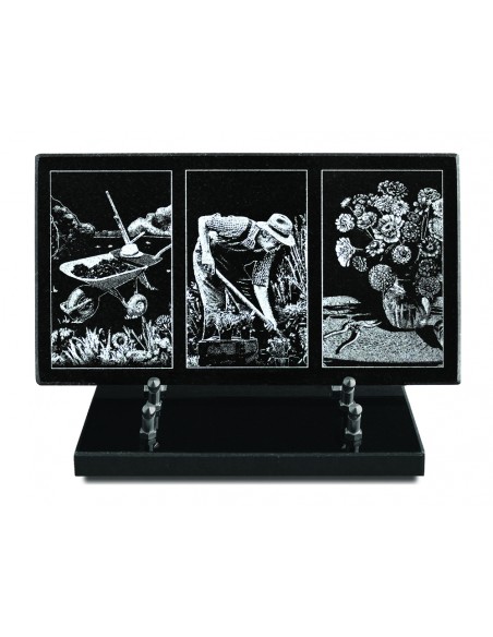 PLAQUE GRANIT 15X28 GRAVURE LASER - JARDINIER