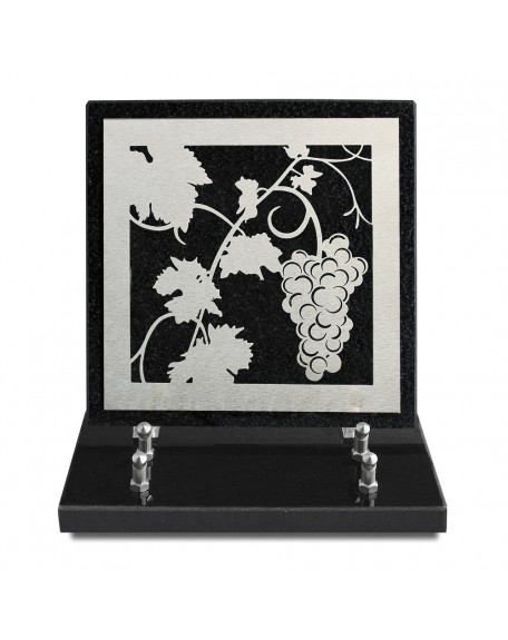 PLAQUE GRANIT NOIR 20X20CM DECOR INOX