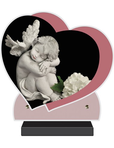 PLAQUE IMPRIMEE DOUBLE CŒUR 23X24...