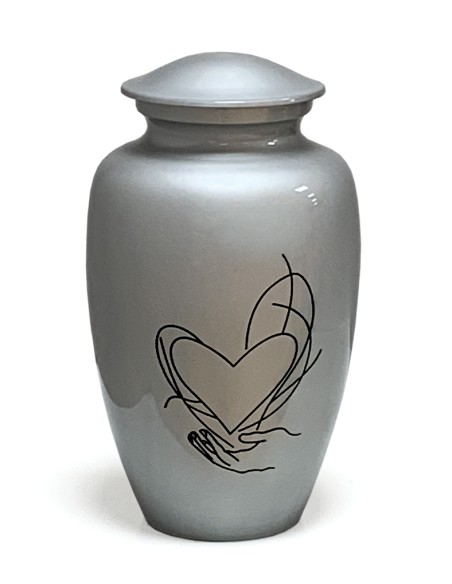 URNE ALUMINIUM DECOR COEUR 4L - 17x30CM